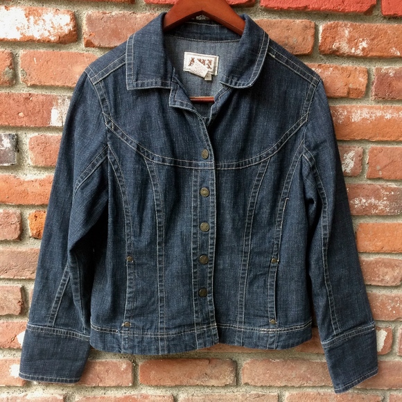Ami Dark Blue Denim Jean Jacket - Size Large - Picture 7 of 7